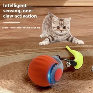 Rolling Silicone Cat Ball with Tail