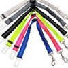 Adjustable Elastic Dog Tether with Seat Belt Buckle Clip