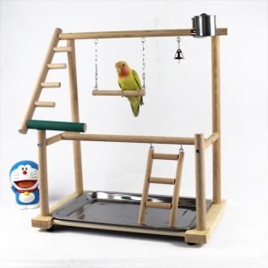 Wooden Bird Playstand with Swing