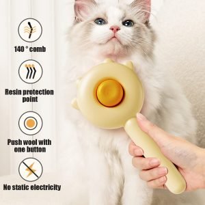 Self-Cleaning Pet Comb with Release Button