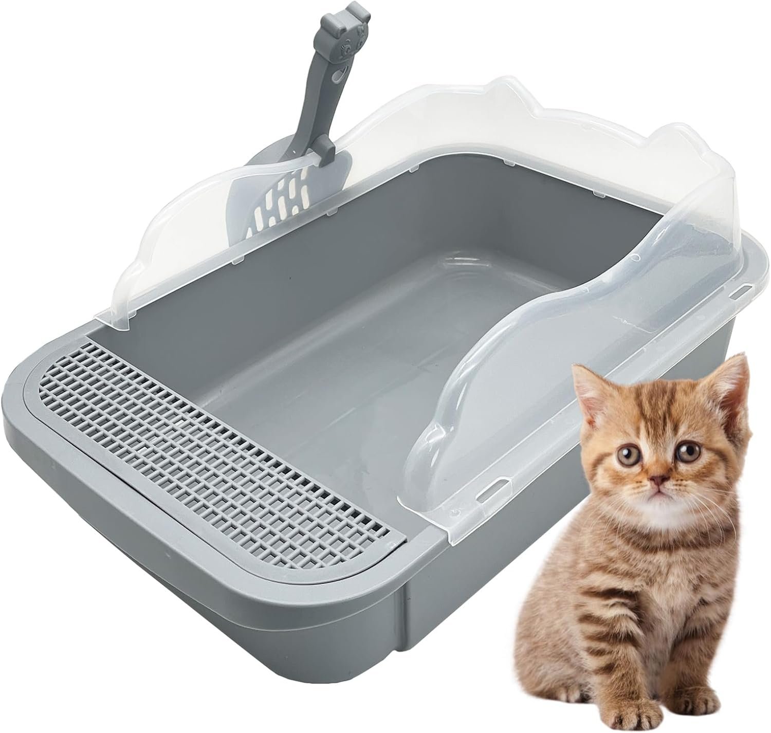Open Cat Litter Box with Removable High Sides - Image 4