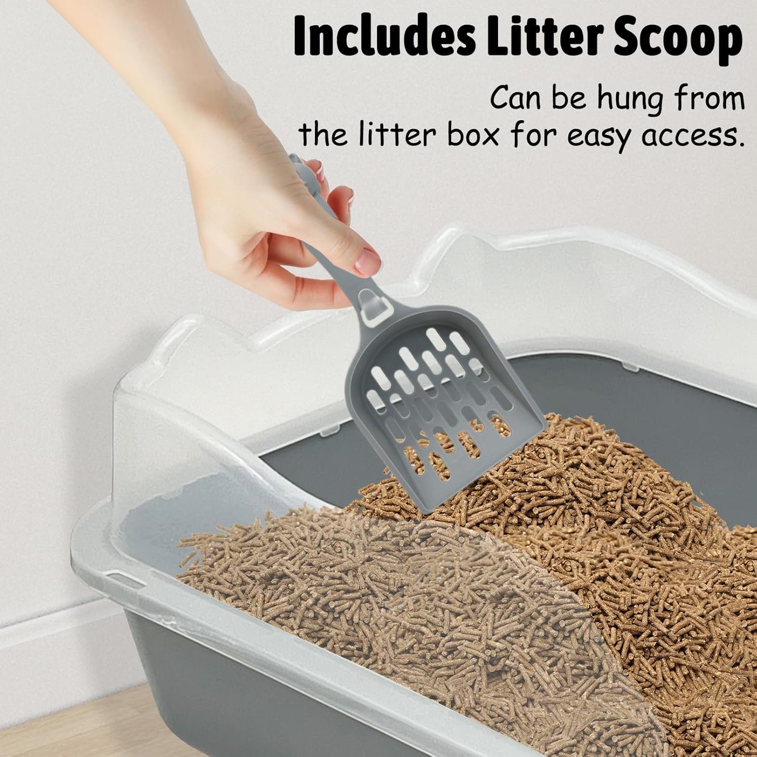 Open Cat Litter Box with Removable High Sides - Image 3