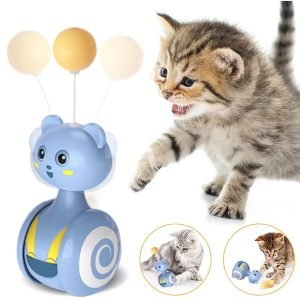Interactive Tumbler Cat Toy with Feather