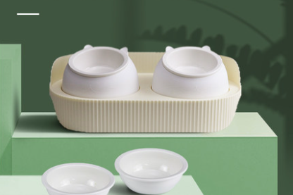 Ceramic Cat Bowl Set, Single or Double Layer - Image 7
