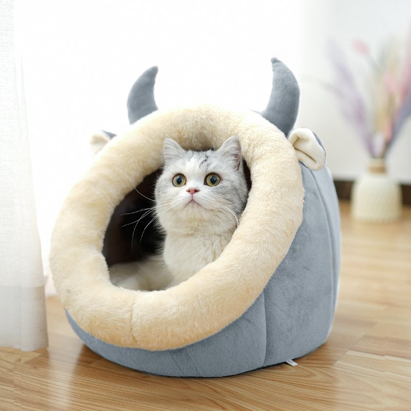 Enclosed Cat House Bed, Horn or Rabbit Nest - Image 2
