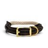 Rope and Cowhide Dog Collar in 7 Sizes
