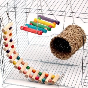 Wooden Swing and Ladder Set for Small Pets