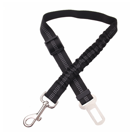 Adjustable Elastic Dog Tether with Seat Belt Buckle Clip - Image 3