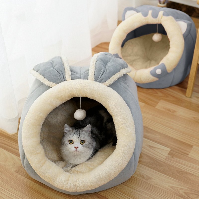 Enclosed Cat House Bed, Horn or Rabbit Nest - Image 4
