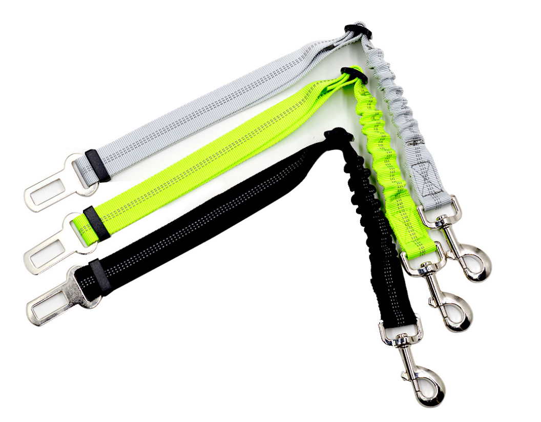 Adjustable Elastic Dog Tether with Seat Belt Buckle Clip - Image 4