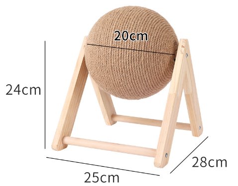 Wooden Cat Scratcher with Sisal Ball - Image 6