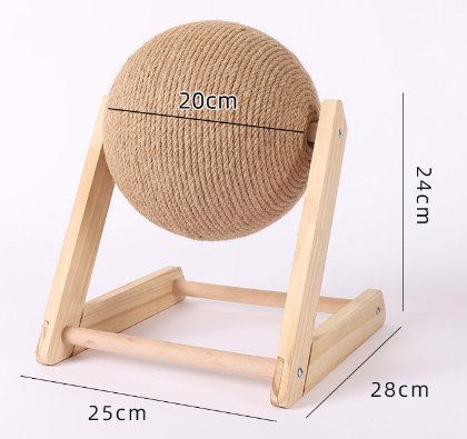 Wooden Cat Scratcher with Sisal Ball - Image 7