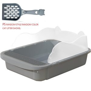 Open Cat Litter Box with Removable High Sides