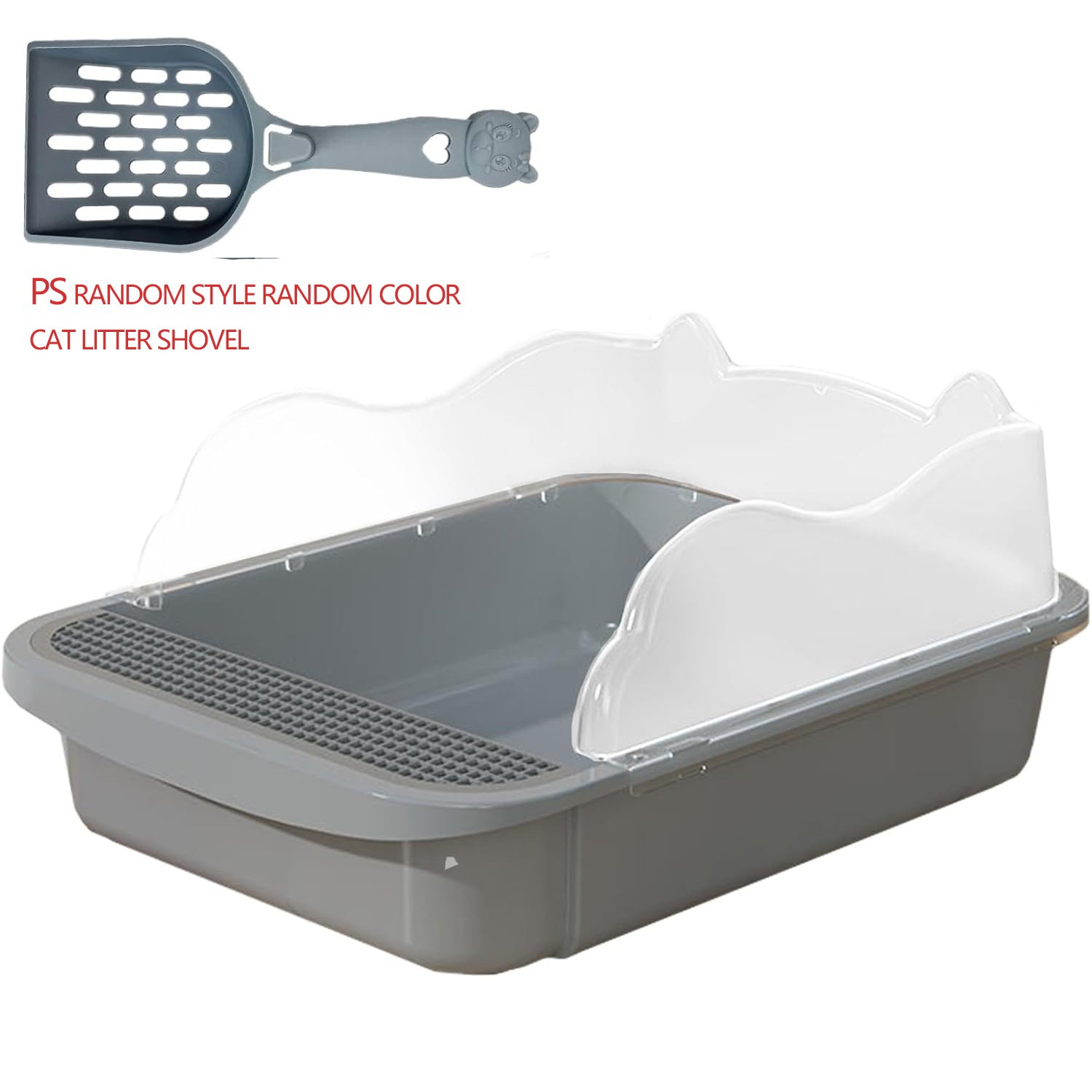 Open Cat Litter Box with Removable High Sides