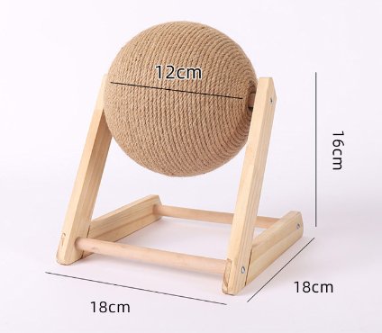 Wooden Cat Scratcher with Sisal Ball - Image 5