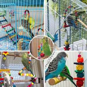 7-Piece Wooden Parrot Toy Set