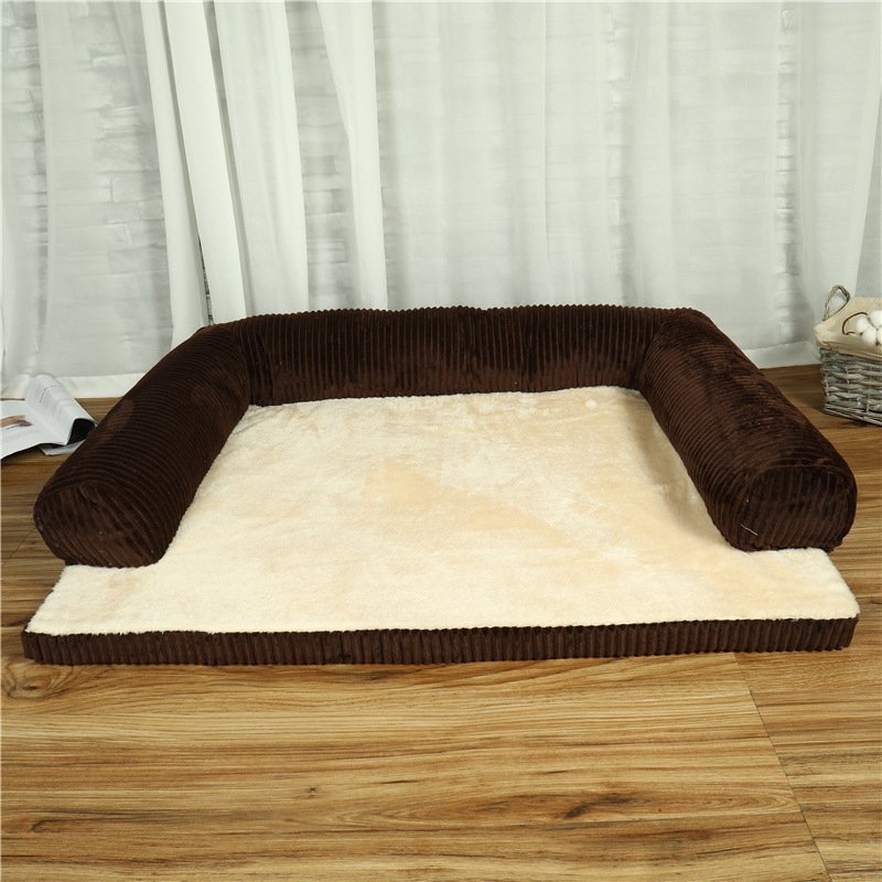 Corduroy Dog Sofa Bed with Non-Slip Base - Image 5
